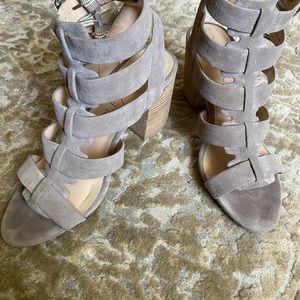 Sole society gray suede caged sandals 7.5